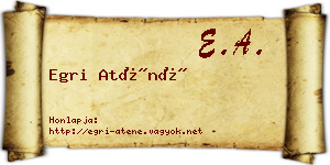 Egri Aténé névjegykártya